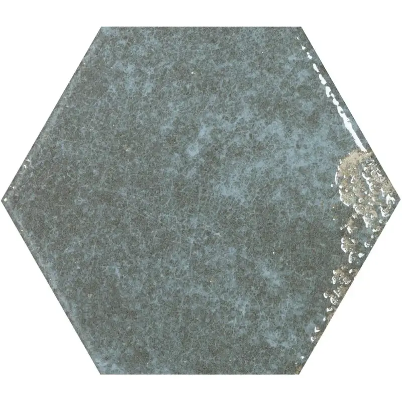Versand Am Gleichen Tag Muster von Wandfliesen Lara Glänzend Gewellt 13x15cm Hexagon Grau