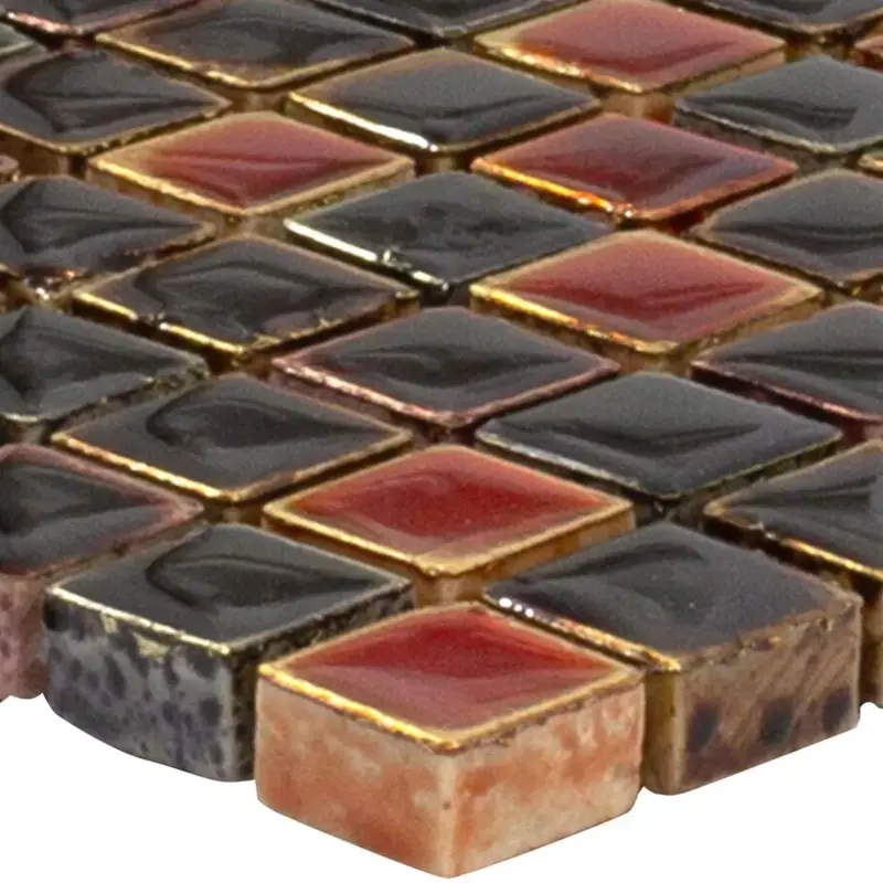 Preiswert Muster von Naturstein Mosaikfliesen Firestone Rot Mix