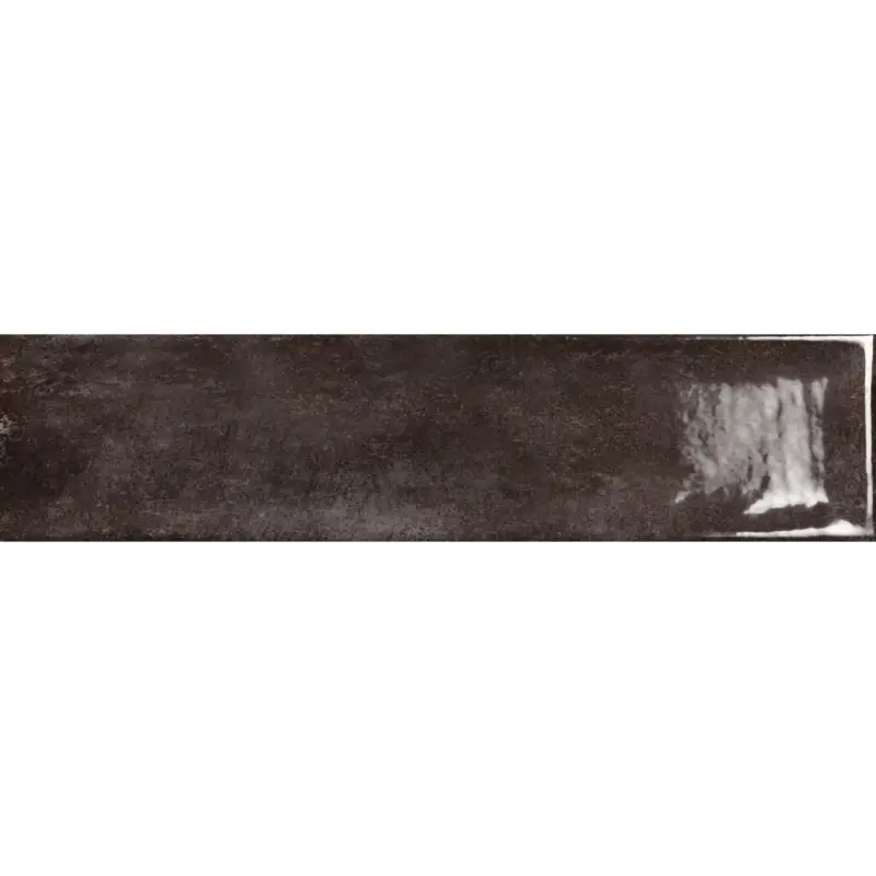 Rabatt Muster von Wandfliesen Pascal Glänzend Innen Facette Schwarz 7,5x30cm
