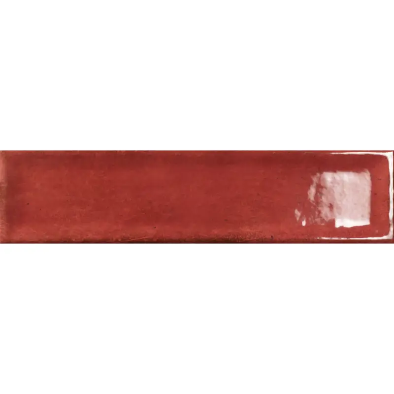 Muster von Wandfliesen Pascal Glänzend Innen Facette Rot 7,5x30cm Aktuell