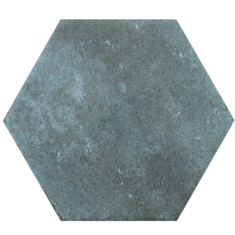 Expressversand Muster von Bodenfliesen Arosa Matt Hexagon Pazifikblau 17,3x15cm