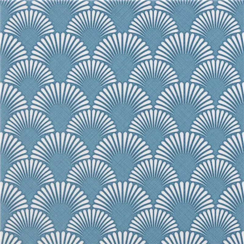 Aktuell Muster von Bodenfliesen Zementoptik Wildflower Blau Dekor 18,5x18,5cm