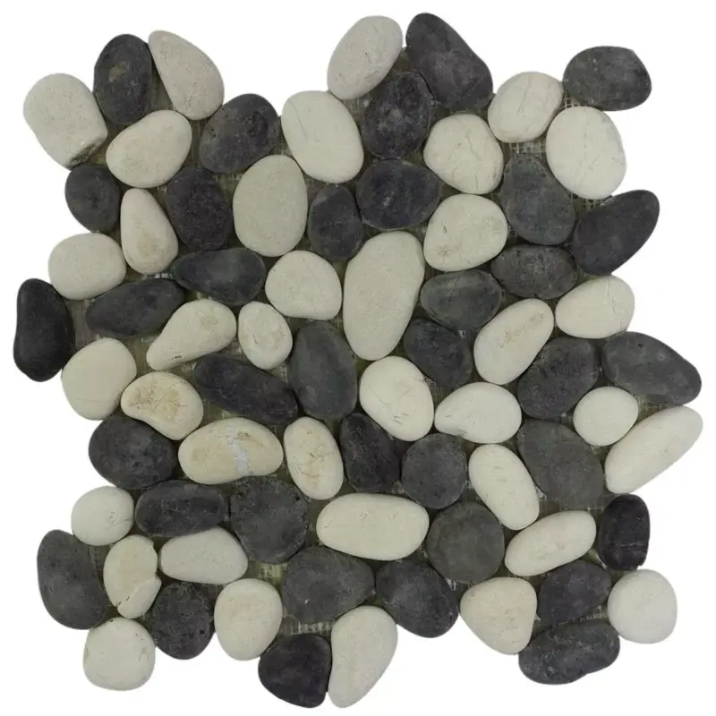 Muster von Kieselmosaik Fliesen Xanthos Schwarz Weiss Saisonangebot