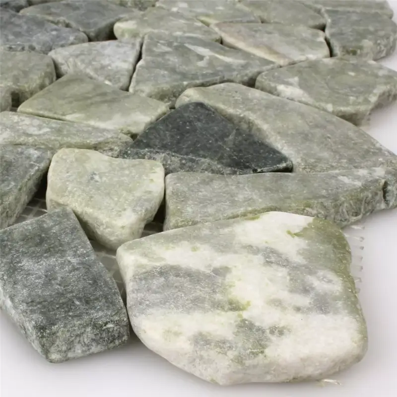 Preisknaller Marmor Bruch Naturstein Mosaikfliesen Montelago Grau Grün