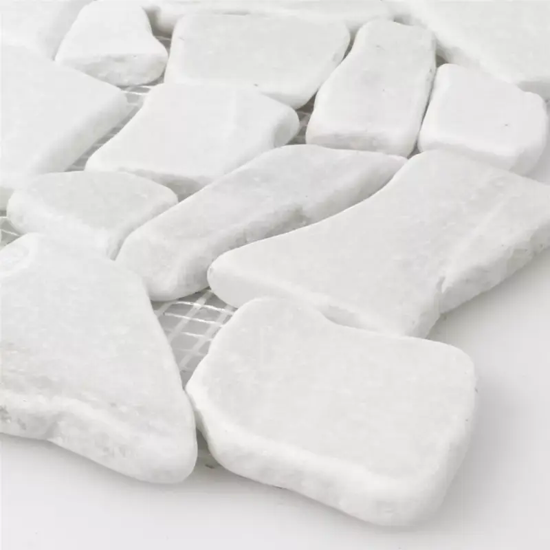 Marmor Bruch Naturstein Mosaikfliesen Montelago Weiss Rabatt