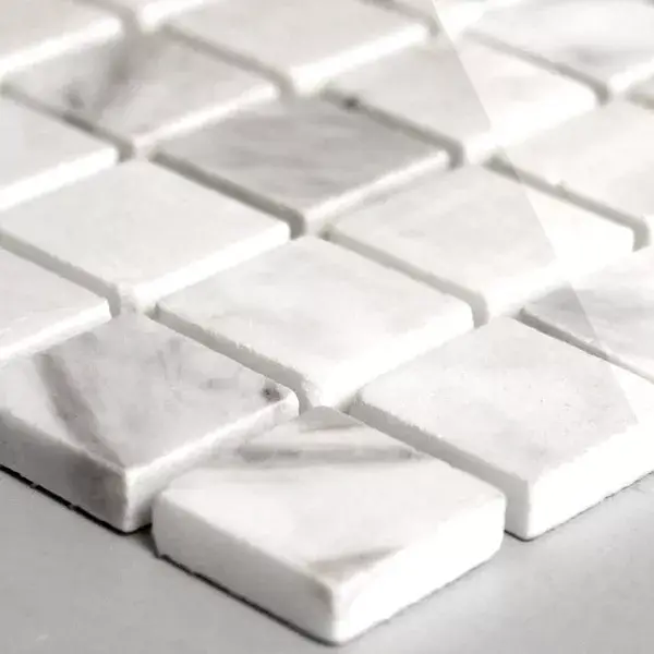 Aktuell Mosaikfliesen Marmor 23x23x8mm Weiss Poliert