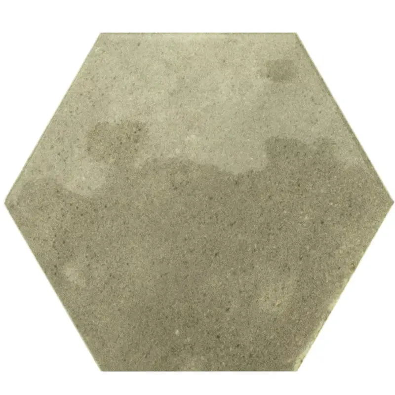 Muster von Wandfliesen Arosa Glänzend Gewellt Hexagon Olivegrün 17,3x15cm Heißes Angebot