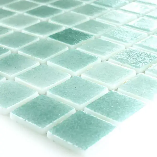 Abverkauf Glas Schwimmbad Pool Mosaik 25x25x4mm Türkis Mix