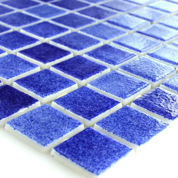 Nur Heute Glas Schwimmbad Pool Mosaik 25x25x4mm Dunkelblau Mix