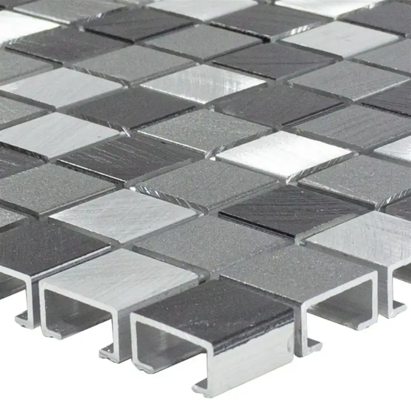 Aluminium Metall Mosaik Fliesen Montezuma Grau Silber Mix Sofort Bestellen