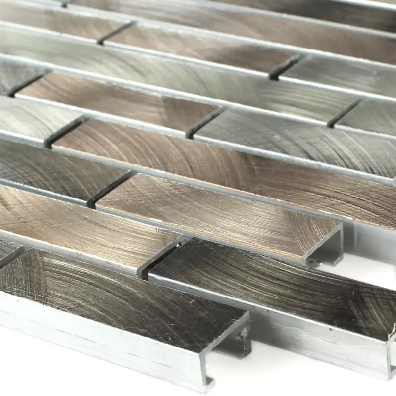 Aluminium Metall Mosaikfliesen Sahara Braun Mix Markenprodukt