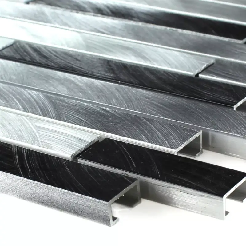 Aluminium Metall Mosaikfliesen Sahara Schwarz Silber Solange Der Vorrat Reicht