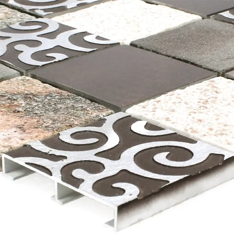 Neue Kollektion Mosaikfliesen Glas Naturstein Aluminium Valdivia Braun