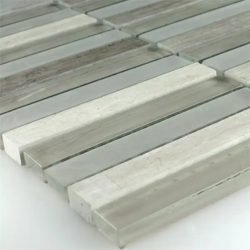 Mosaikfliesen Glas Marmor Burlywood 15x98x8mm Ausverkauf
