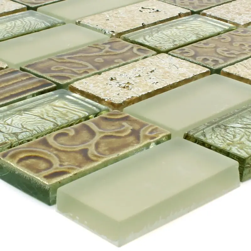 Abverkauf Mosaikfliesen Glas Naturstein Piroshka Gold