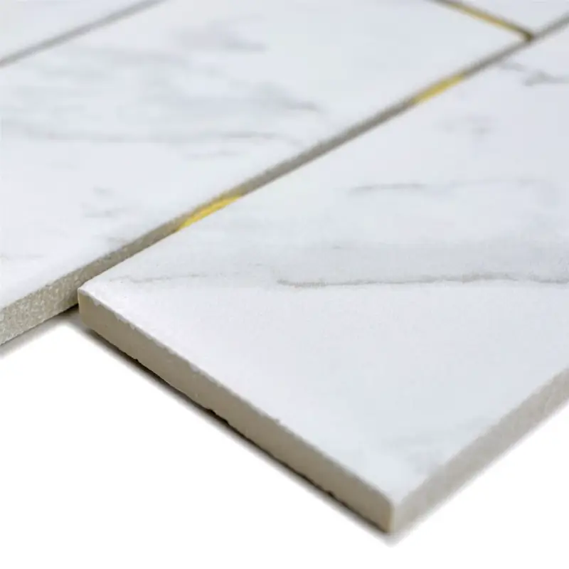 Keramik Mosaikfliesen Reika Brick Carrara Weiß Expressversand