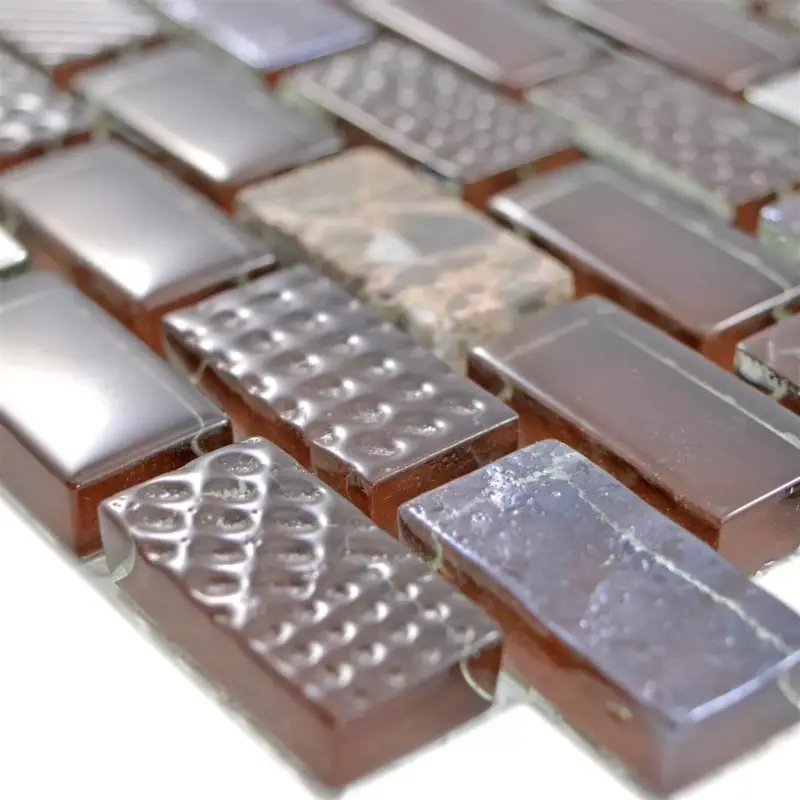 Glas Naturstein Mosaikfliesen Limona Braun Preisreduziert