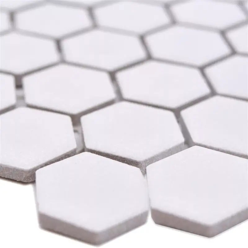 Keramikmosaik Bismarck R10B Hexagon Weiß H23 Nur Heute