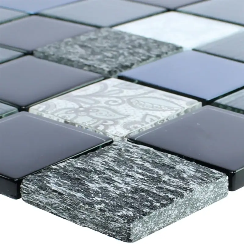 Glas Naturstein Mosaik Triopetra Schwarz Grau Weiß Sofort Bestellen