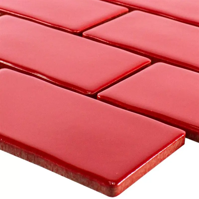 Mega-Angebot Keramik Mosaik Fliesen Florenz Handgemacht Rot