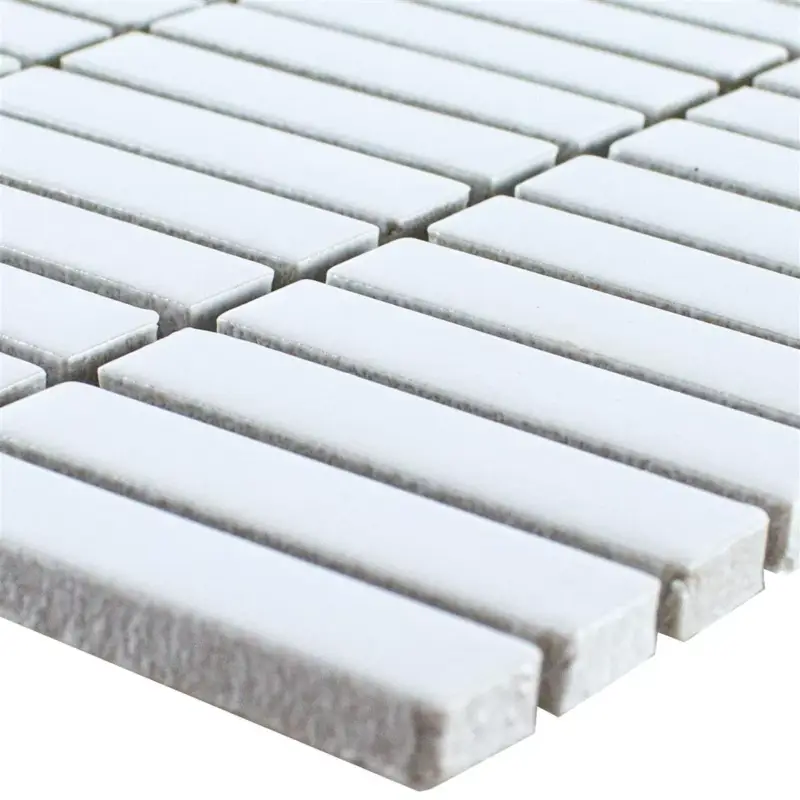 Keramik Mosaik Fliesen Midway Weiß Glänzend Knallerangebot