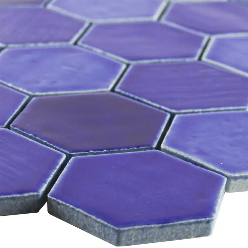 Keramik Mosaikfliese Roseburg Hexagon Glänzend Blau Garantierte Lieferung