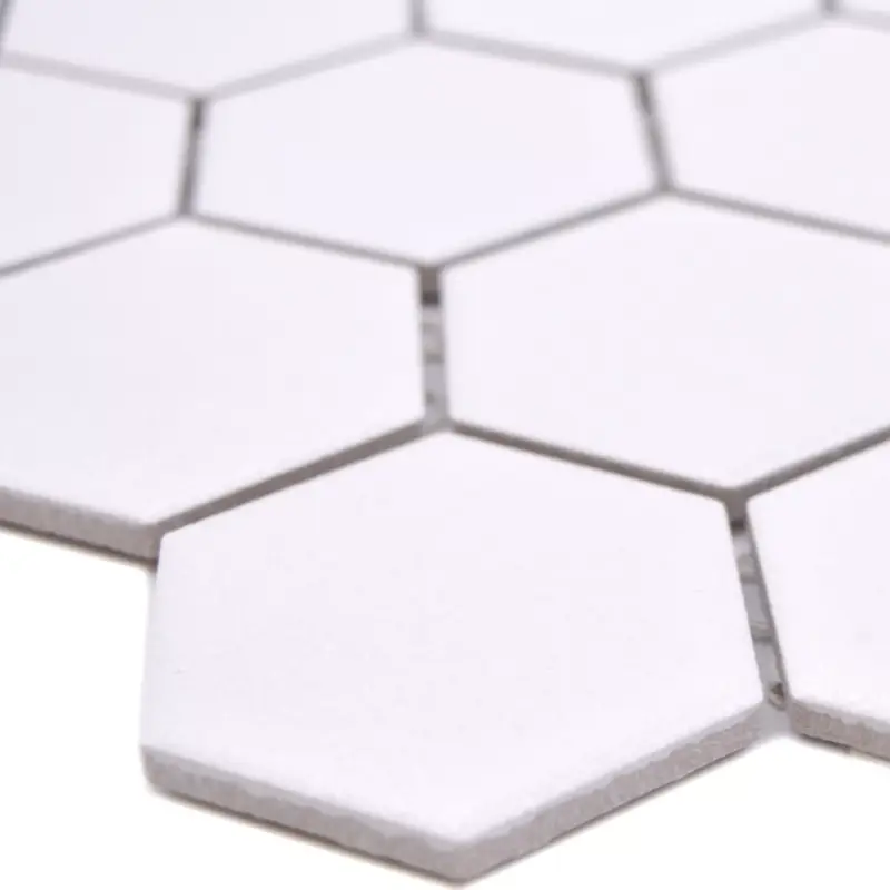 Aktuell Keramikmosaik Bismarck R10B Hexagon Weiß H51