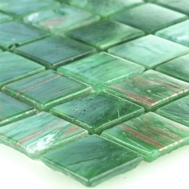 Zertifiziert Glas Effekt Mosaik Fliese Gold Star Grün