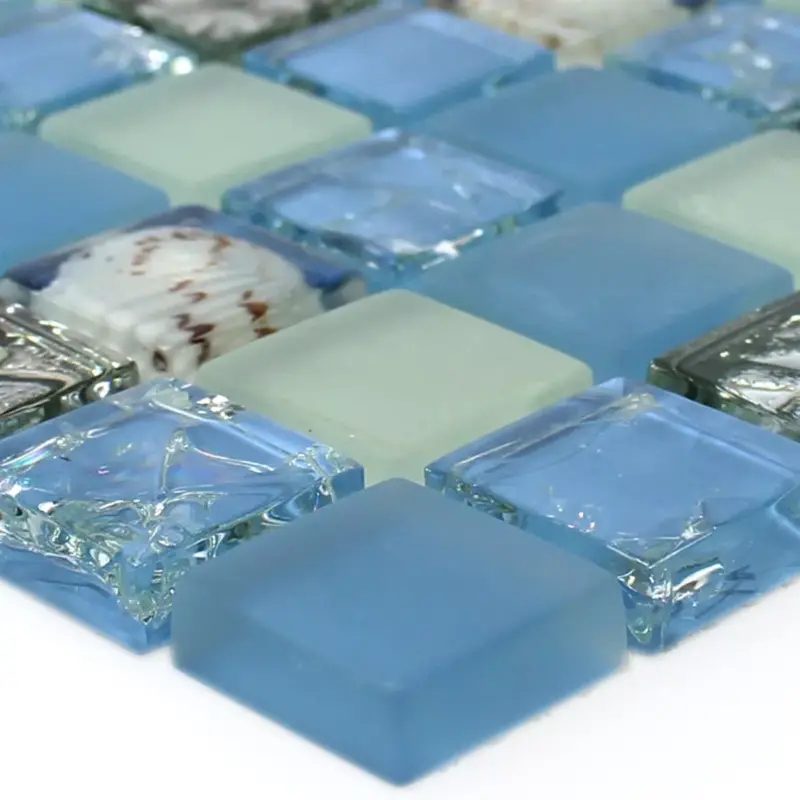 Nur Für Kurze Zeit Glas Muschel Mosaikfliesen Byron Blau Mix