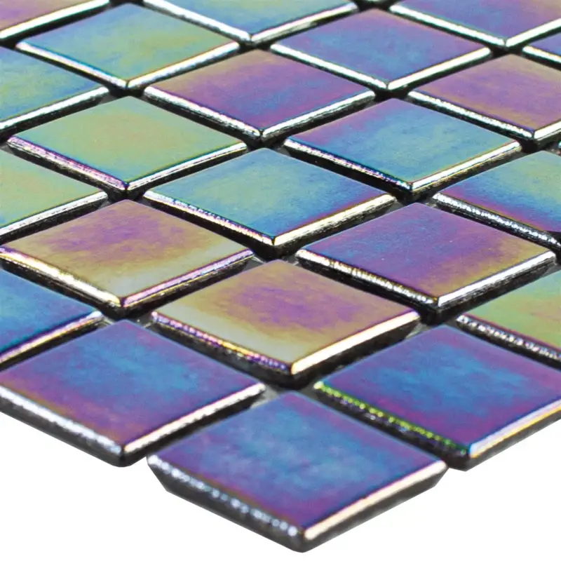 Aktuell Glasmosaik Williams Perlmutt Effekt Grün Schwarz