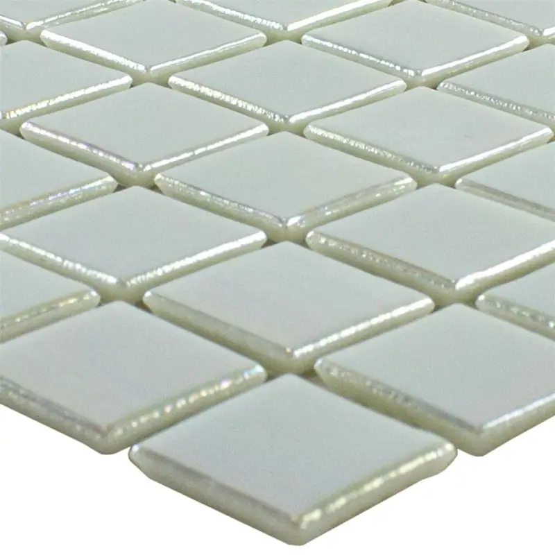 Top-Seller Glasmosaik Perlmutteffekt Ingolstadt Weiß Quadrat 20