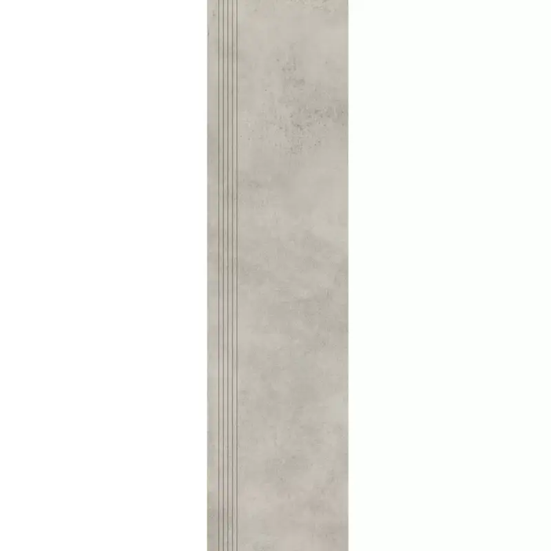 Zertifiziert Rillenstufe Belgium Betonoptik Hellgrau 30x120 cm