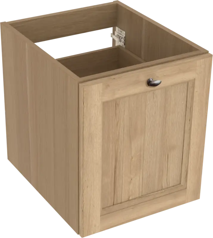 Balmani Lemon hängender Waschbeckenunterschrank: 45 x 55 cm, Eiche verwittert, 2 Schubladen Neue Ware