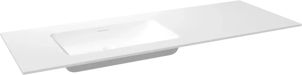 Storke Mata Waschtisch, links, Solid Surface matt, 140 x 52 cm, Schrankkombination 45 cm Letzte Chance