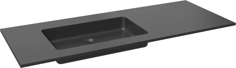 Letzte Chance Storke Scuro Waschtisch, links, Quarz matt, 130 x 52 cm, Schrankkombination 35 cm