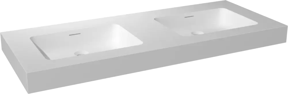 Kracherpreis Storke Mata High Doppelwaschtisch, Solid Surface matt, 130 x 52 cm