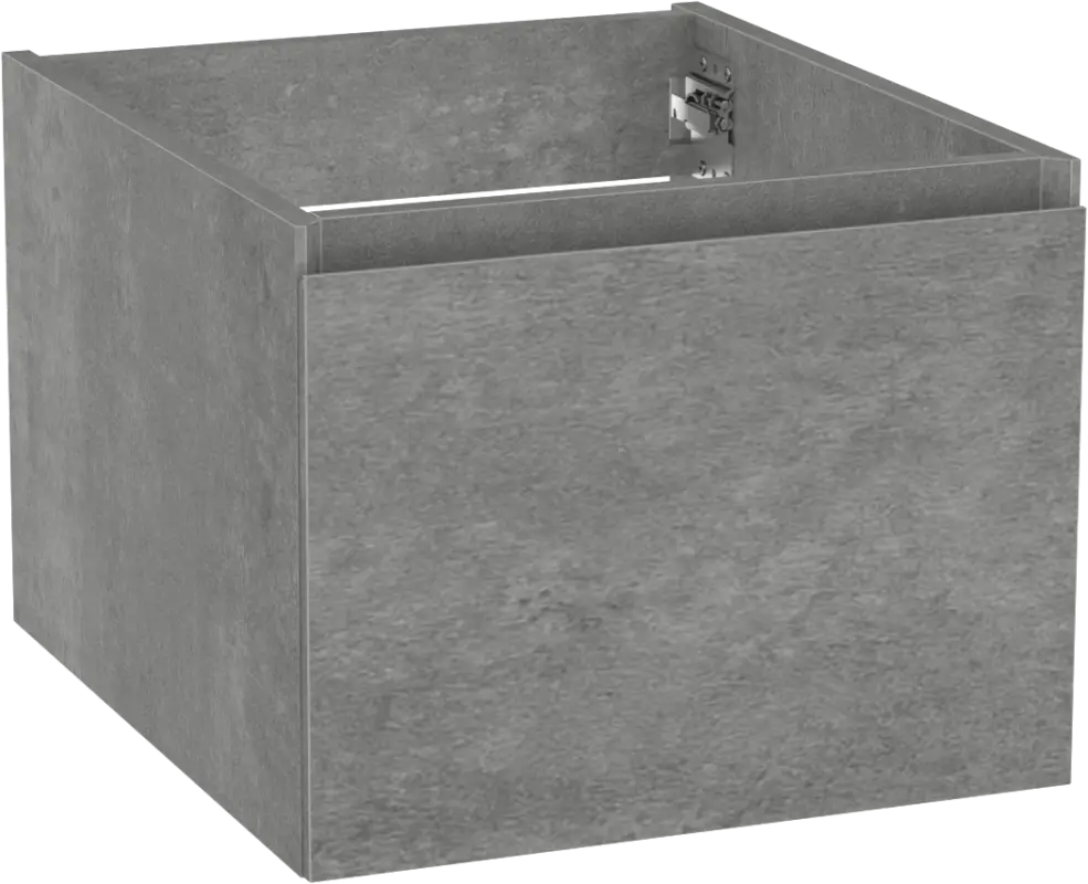 Storke Edge hängender Waschbeckenunterschrank: 45 x 52 cm, Beton dunkelgrau, 1 Schublade Rabatt