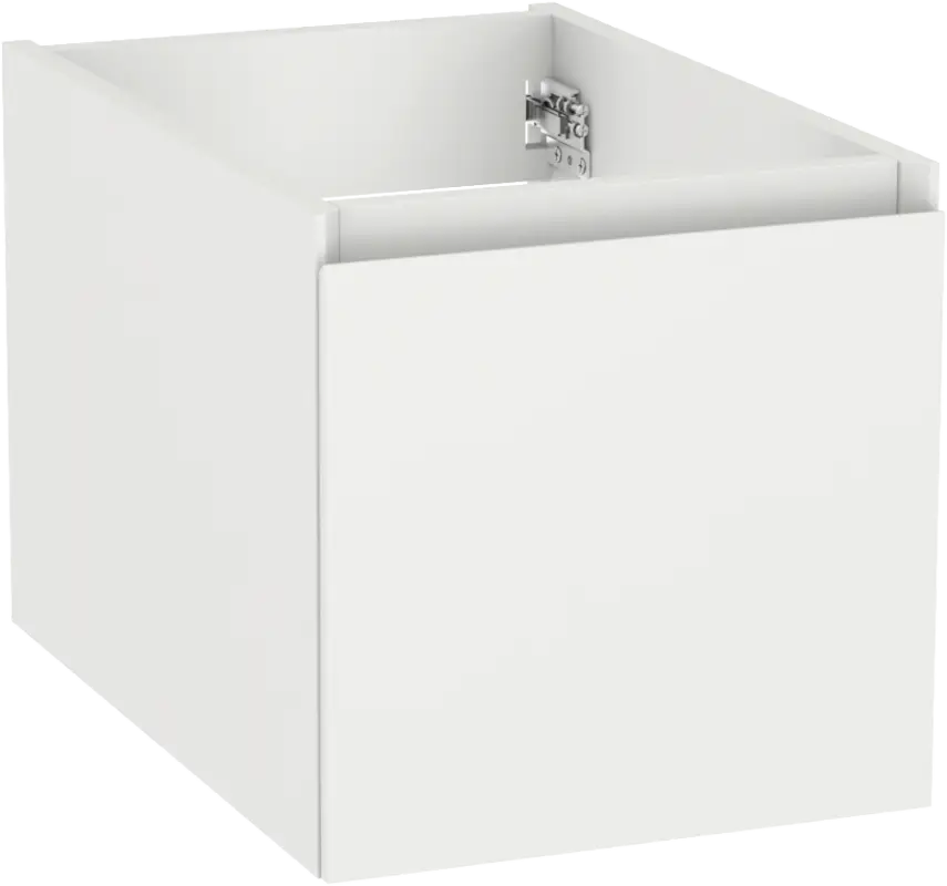 Storke Edge hängender Waschbeckenunterschrank: 35 x 52 cm, Weiß matt, 1 Schublade Sonderaktion