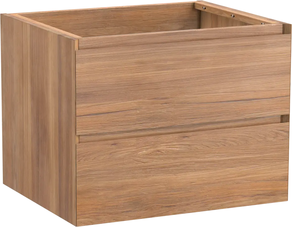 Sichere Zahlung Balmani Mitra hängender Waschbeckenunterschrank: 67,5 x 55 cm, Teak, 2 Schubladen