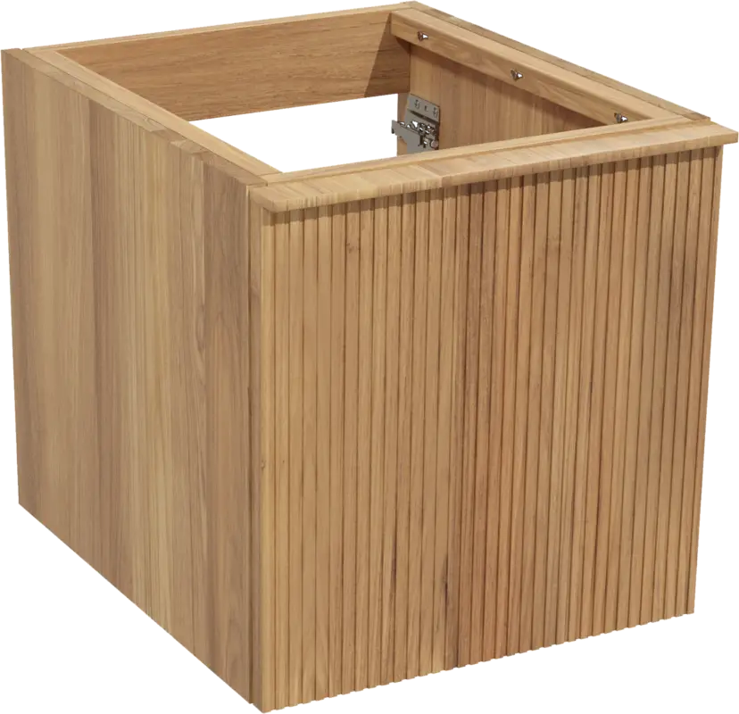 Balmani Forma hängender Waschbeckenunterschrank: 45 x 55 cm, Teak, 2 Schubladen Zertifiziert