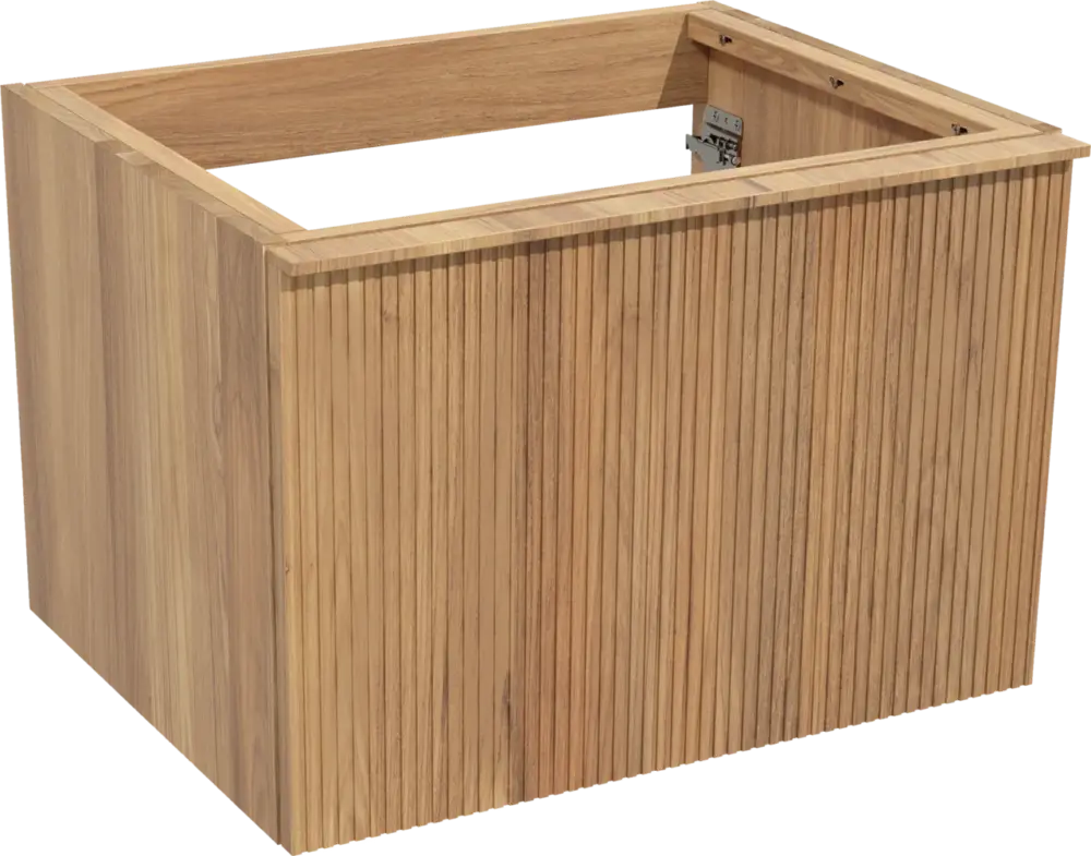 Nur Für Kurze Zeit Balmani Forma hängender Waschbeckenunterschrank: 67,5 x 55 cm, Teak, 2 Schubladen