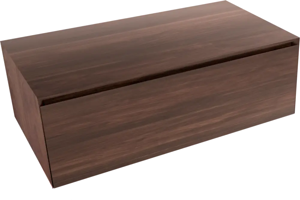 Balmani Mitra Elements hängender Waschbeckenunterschrank: 90 x 50 cm, amerikanischer Nussbaum, 1 Schublade Nur Heute