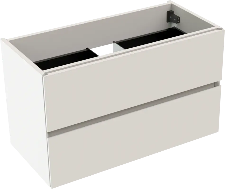 Nur Heute Storke Edge hängender Waschbeckenunterschrank: 80 x 40 cm, Weiß matt, 2 Schubladen