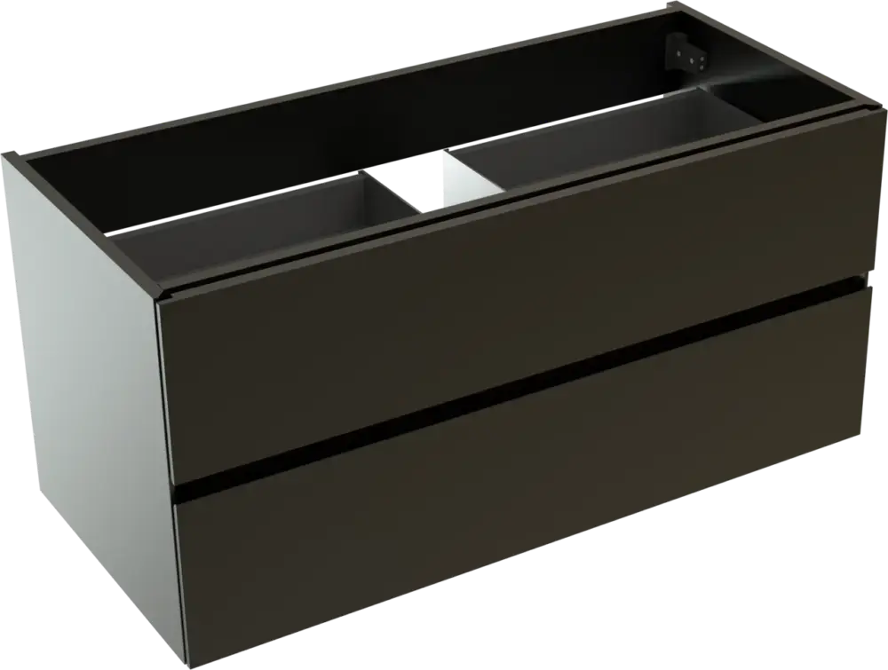 Storke Edge hängender Waschbeckenunterschrank: 100 x 46 cm, Schwarz Matt, 2 Schubladen Preis Gesenkt