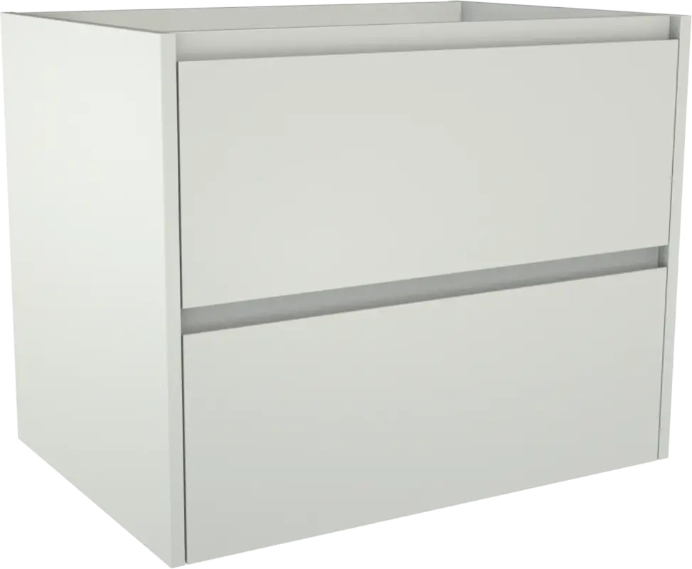 Storke Seda hängender Waschbeckenunterschrank: 75 x 52 cm, Weiß matt, 2 Schubladen Neu