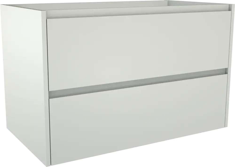 Storke Seda hängender Waschbeckenunterschrank: 95 x 52 cm, Weiß matt, 2 Schubladen Billig