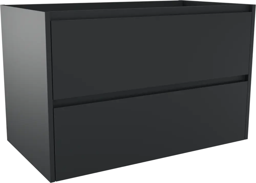 Storke Seda hängender Waschbeckenunterschrank: 95 x 52 cm, Schwarz Matt, 2 Schubladen Sonderaktion