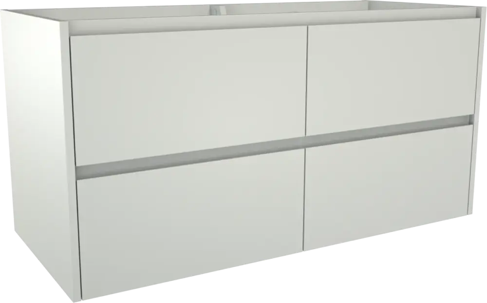 Storke Seda hängender Waschbeckenunterschrank: 120 x 52 cm, Weiß matt, 4 Schubladen Super-Preis