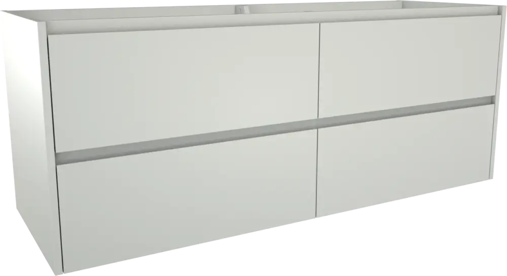 Storke Seda hängender Waschbeckenunterschrank: 150 x 52 cm, Weiß matt, 4 Schubladen Echt