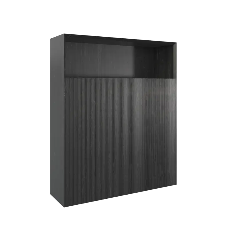 Zertifiziert Balmani Fila by Mitra Badhochschrank: Hängend, Eiche Schwarz, Furnierholz, 100 x 30 x 120 cm